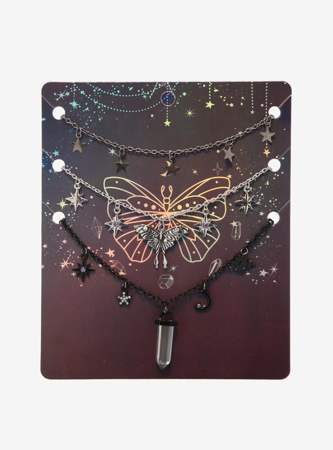 Celestial Crystal Moth Necklace Set, , alternate