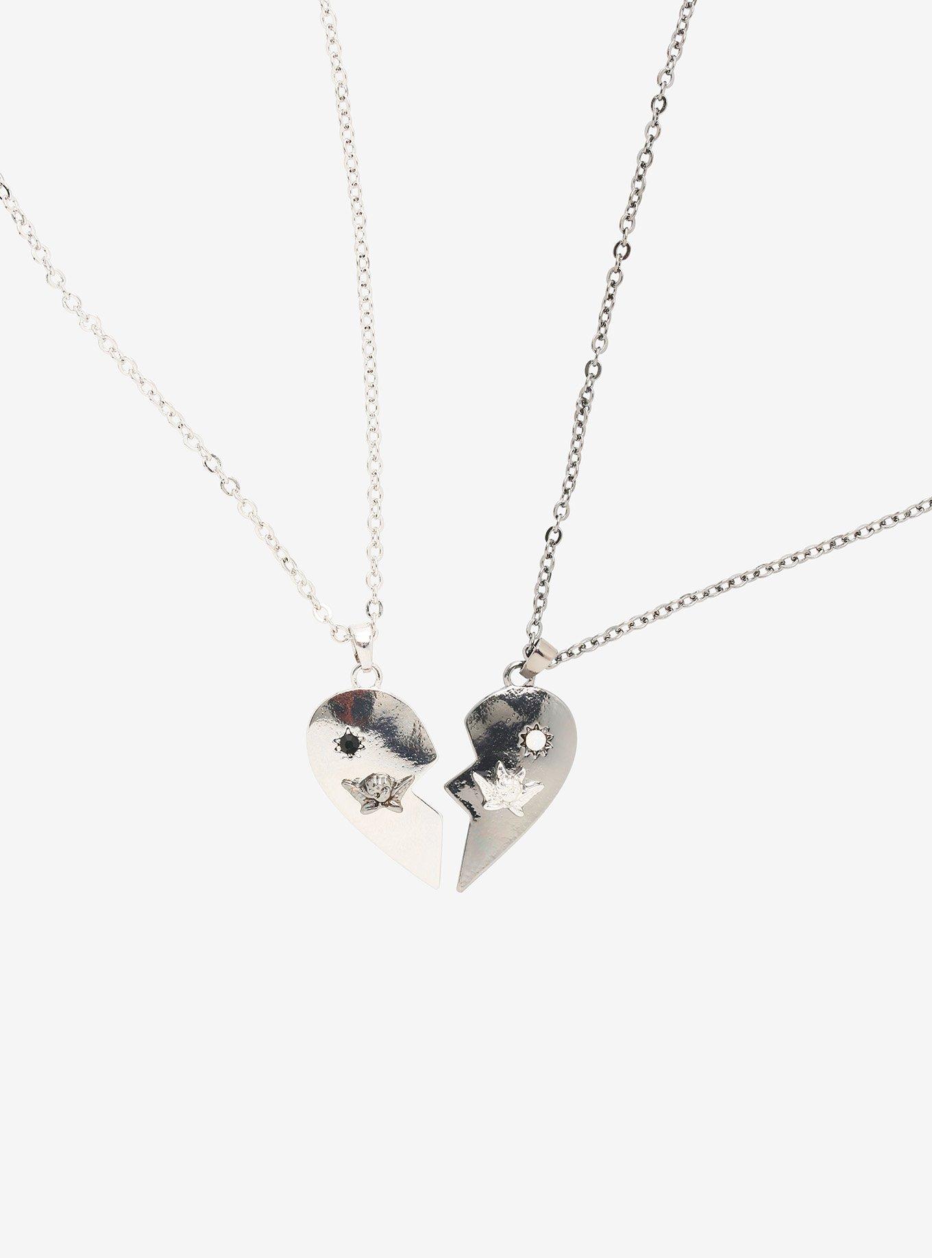 Angel Broken Heart Best Friend Necklace Set, , alternate