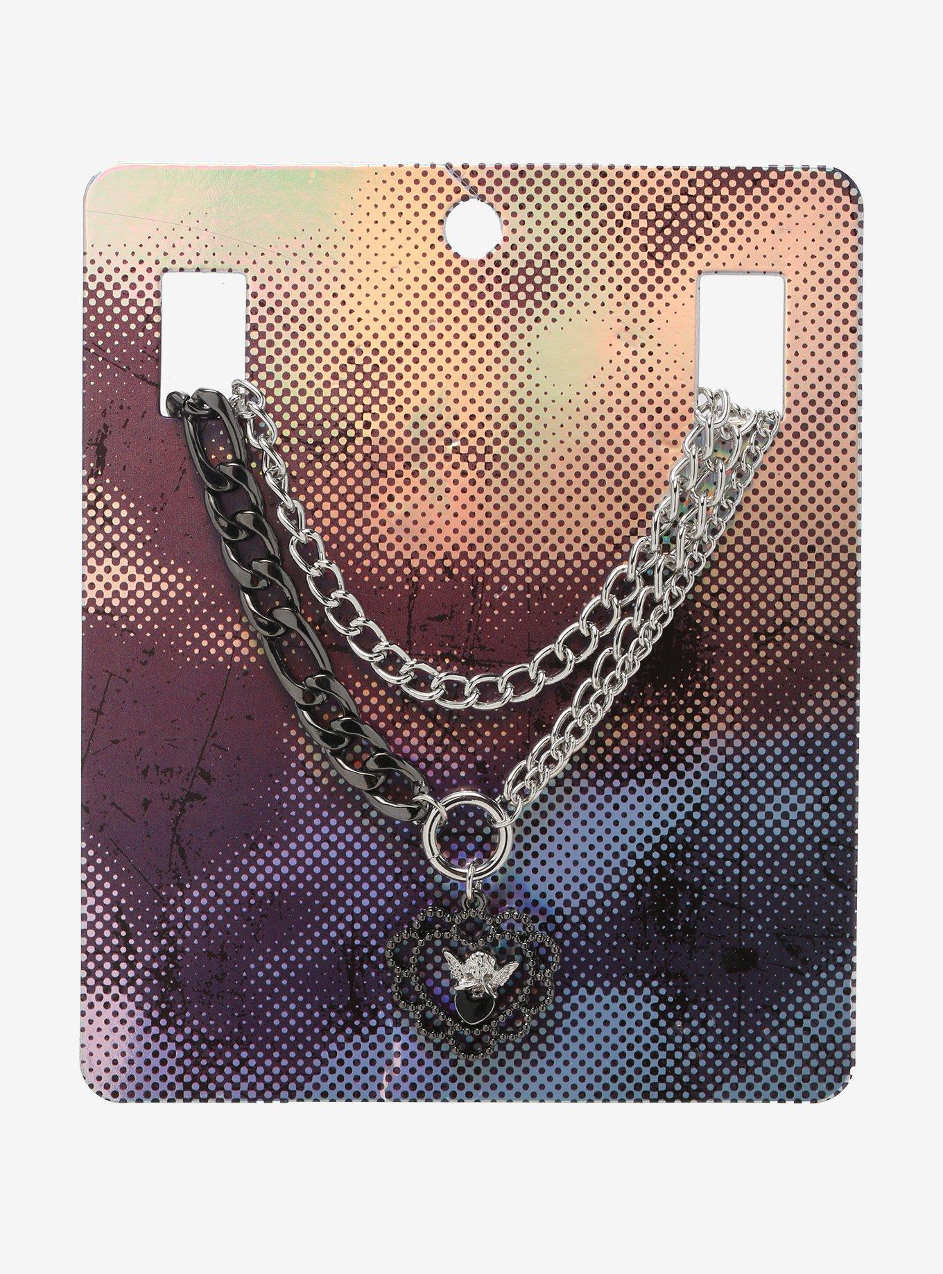 Angel Heart Multi Chain Necklace, , alternate