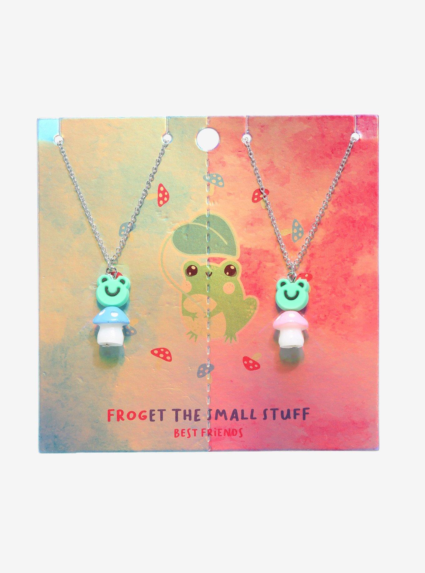 Pastel Frog Mushroom 3D Best Friend Necklace Set