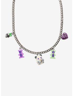 Emo Bear With Knife Charm Necklace, , hi-res