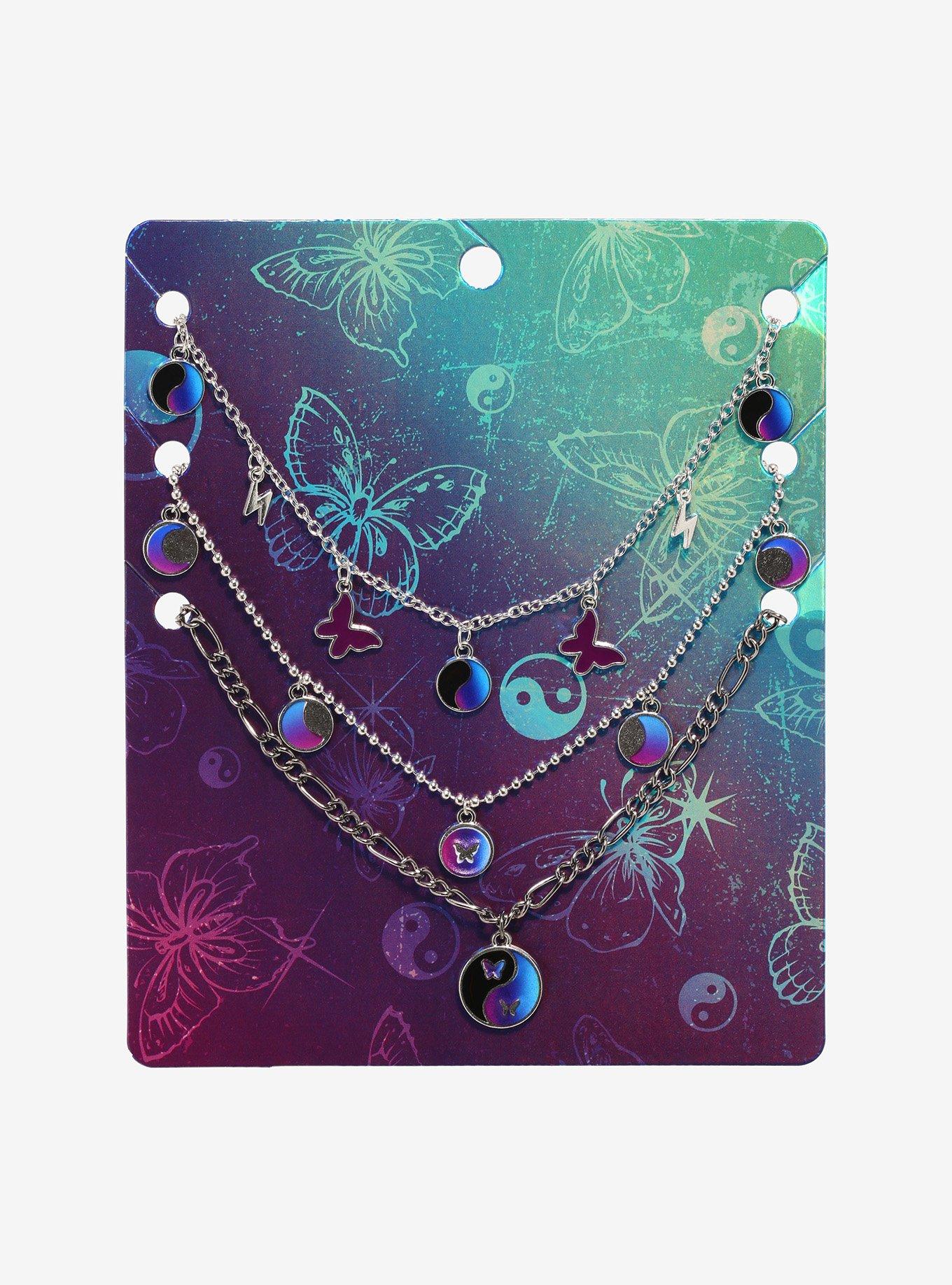 Butterfly Yin-Yang Necklace Set, , alternate