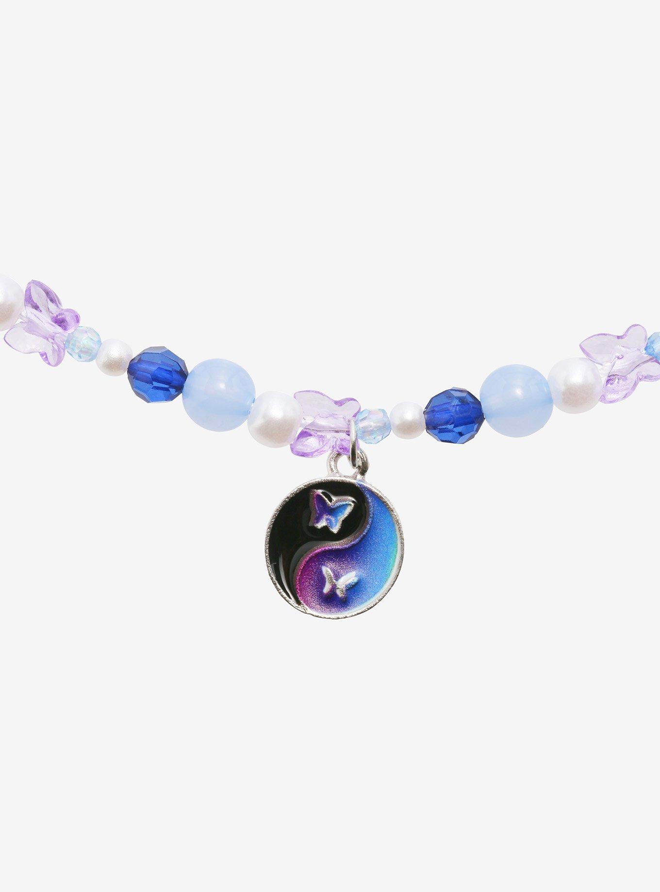 Butterfly Yin-Yang Beaded Necklace, , alternate