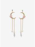 Sakura Moon Crystal Drop Earrings, , alternate