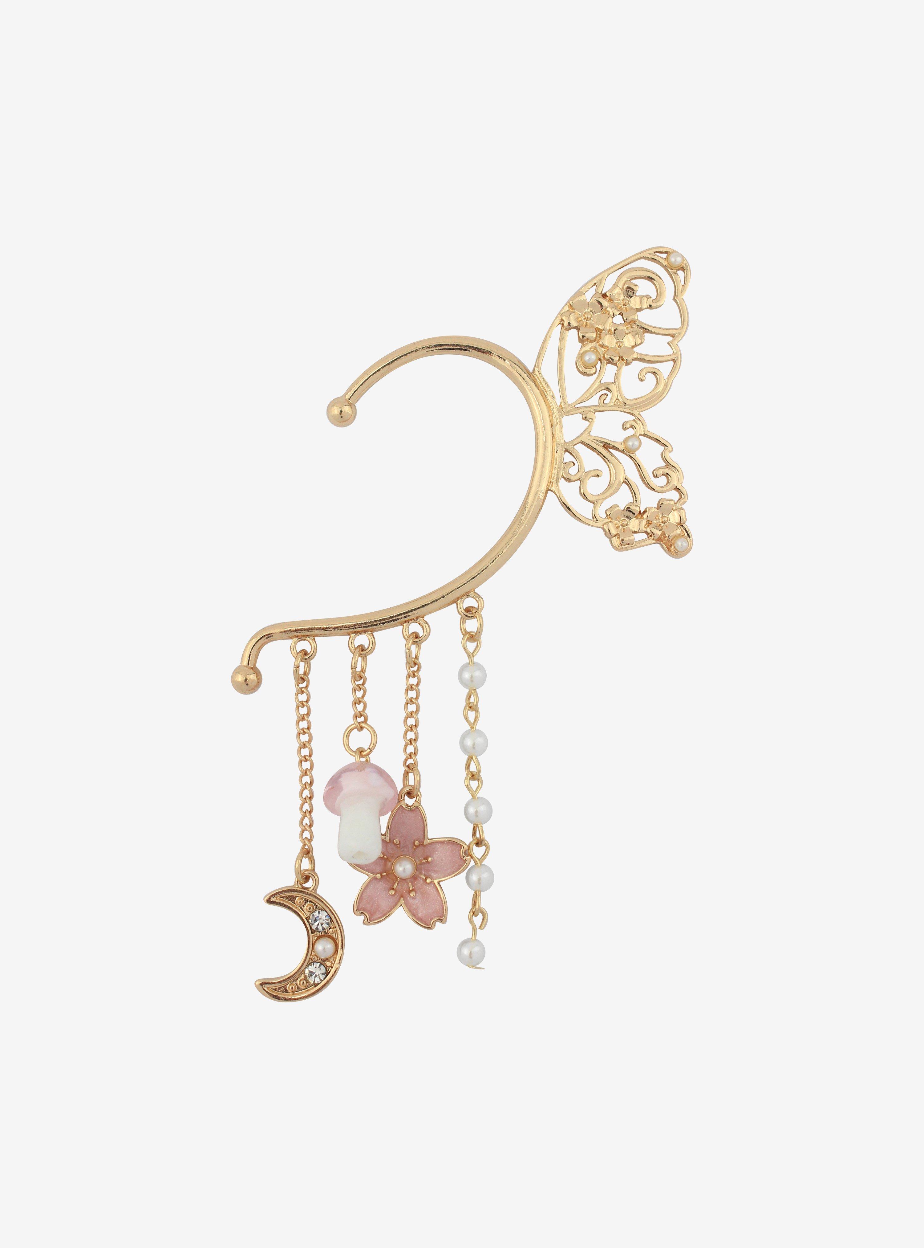 Butterfly Sakura Moon Ear Cuff, , alternate