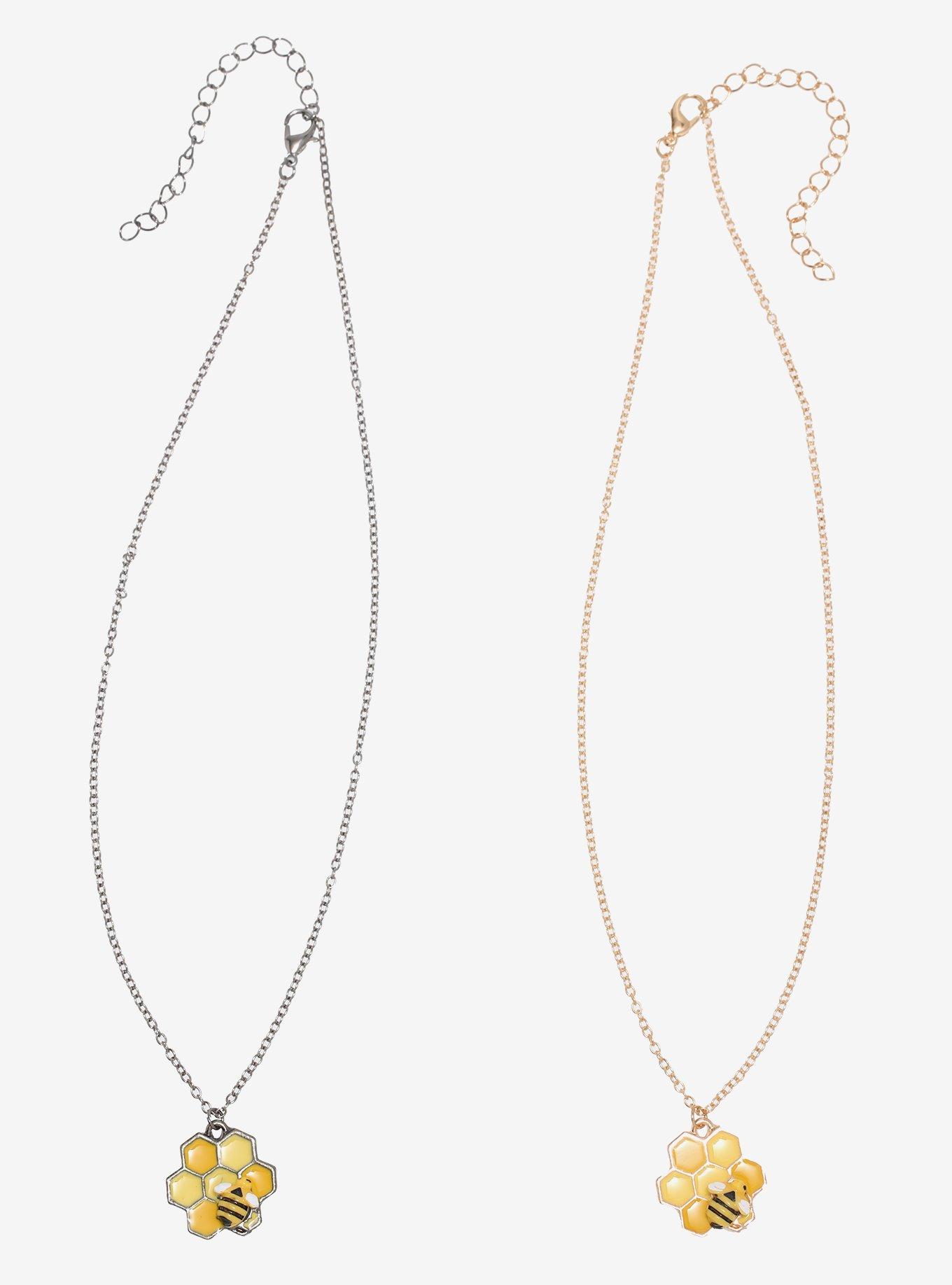 Honeycomb Bee Bestie Necklace Set, , alternate
