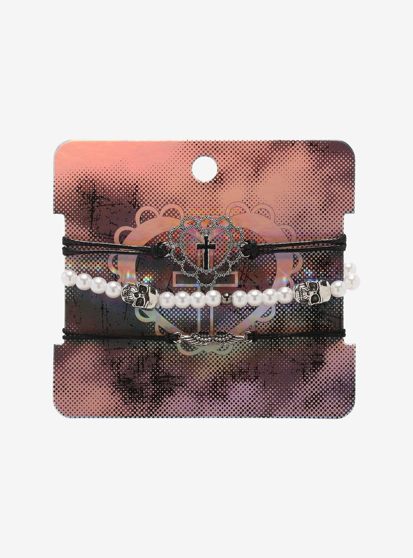 Angel Cross Skull Bracelet Set, , alternate