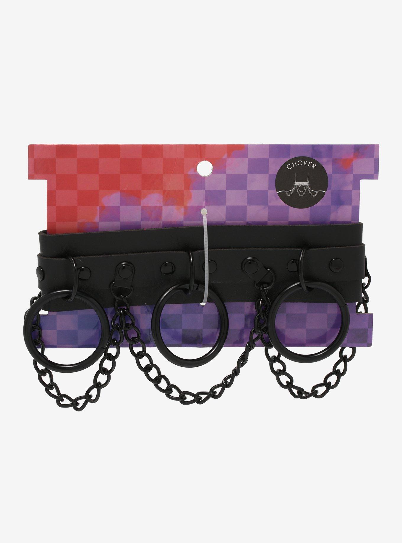 Black O-Ring Chain Choker, , alternate