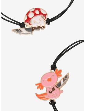 Mushroom & Axolotl Knife Best Friend Cord Bracelet Set, , hi-res