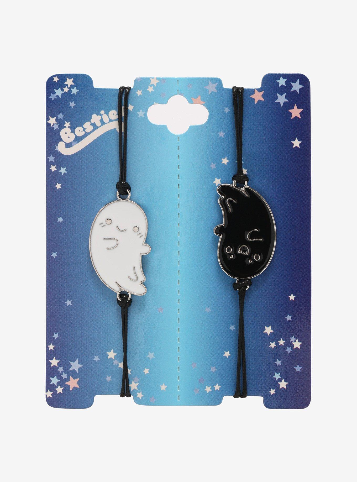 Black & White Ghosts Best Friend Cord Bracelet Set, , alternate