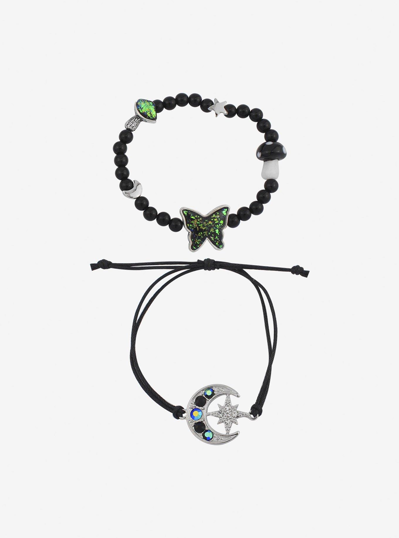 Butterfly Moon Dark Mushroom Bracelet Set, , alternate