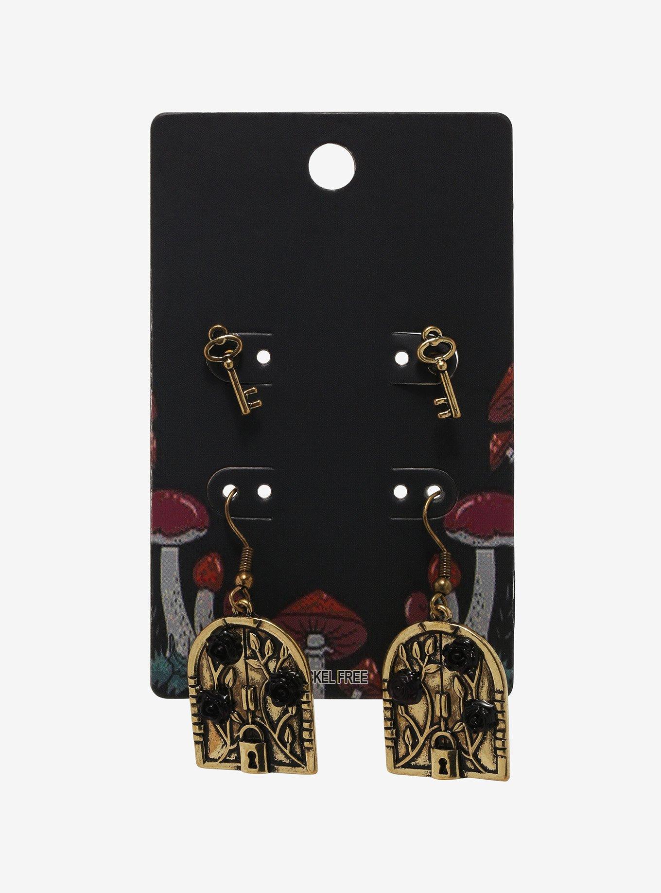 Magic Door & Key Earring Set, , alternate