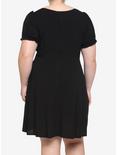 Black Puff Sleeve Dress Plus Size, BLACK, alternate