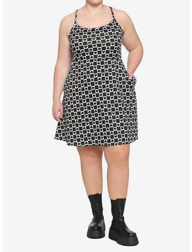 Black & White Checkered Heart Dress Plus Size, , hi-res