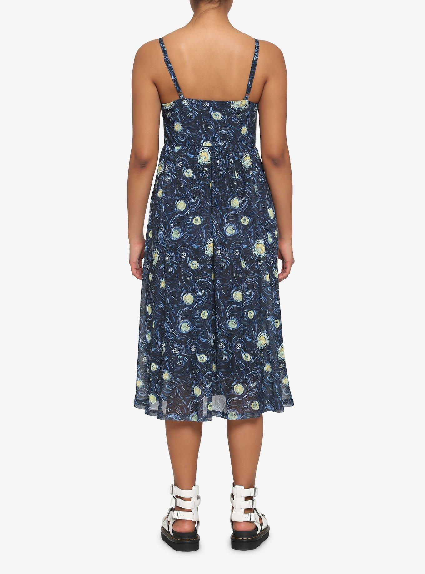 Starry Night Midi Dress, BLUE, alternate
