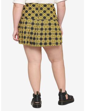Yellow & Black Flower Plaid Skirt Plus Size, , hi-res