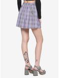 Lavender Plaid Chain Pleated Skirt, PLAID - PURPLE, alternate