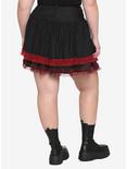 Black & Red Side Lace-Up Skirt Plus Size, RED, alternate