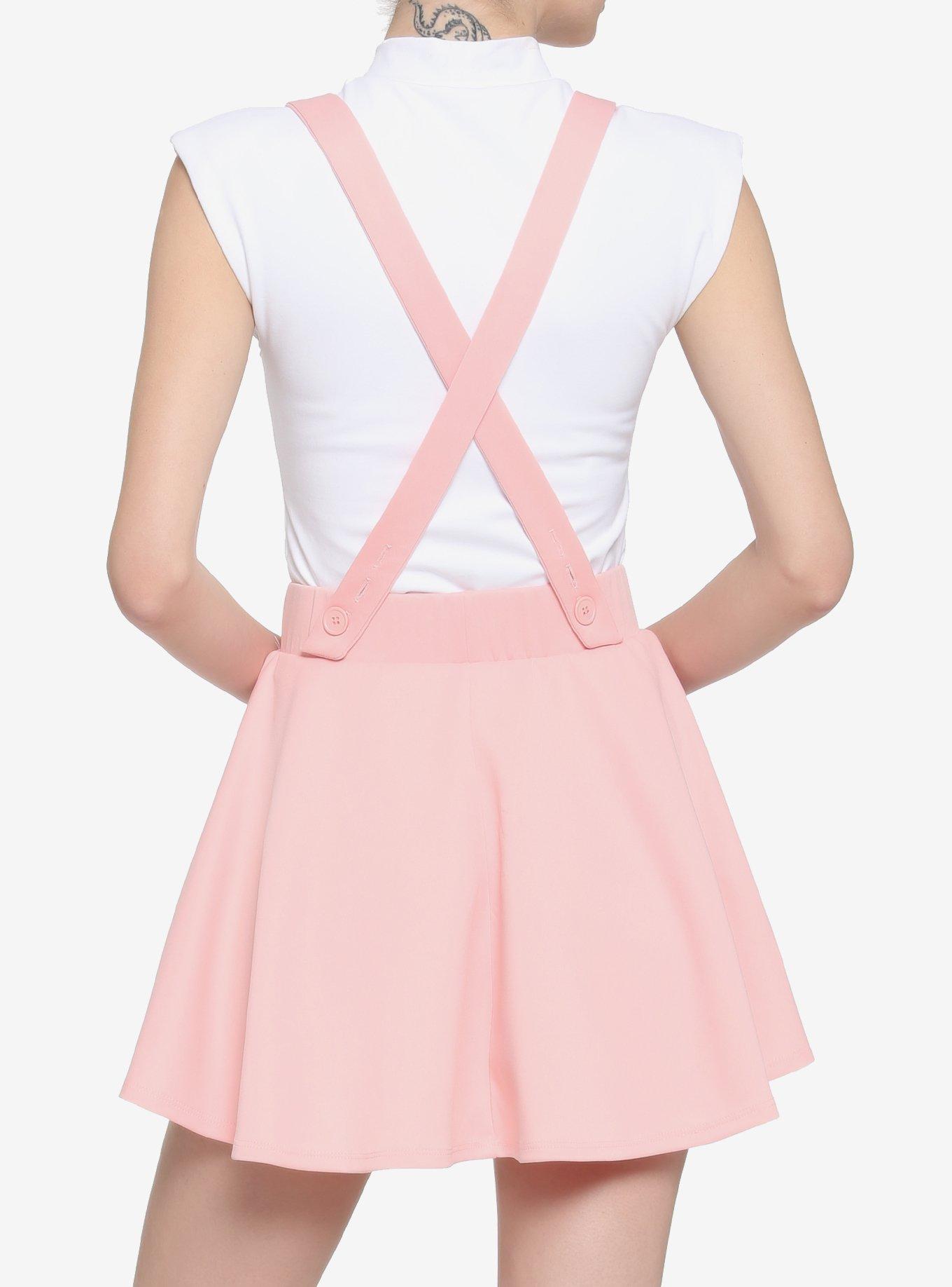 Pink Suspender Skater Skirt, PINK, alternate