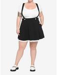 Black & White Lace Suspender Skirt Plus Size, BLACK, alternate
