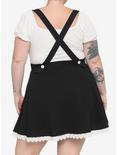 Black & White Lace Suspender Skirt Plus Size, BLACK, alternate
