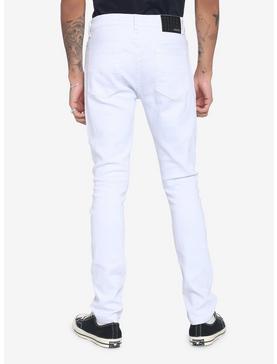 White Destroyed Denim Jeans, , hi-res