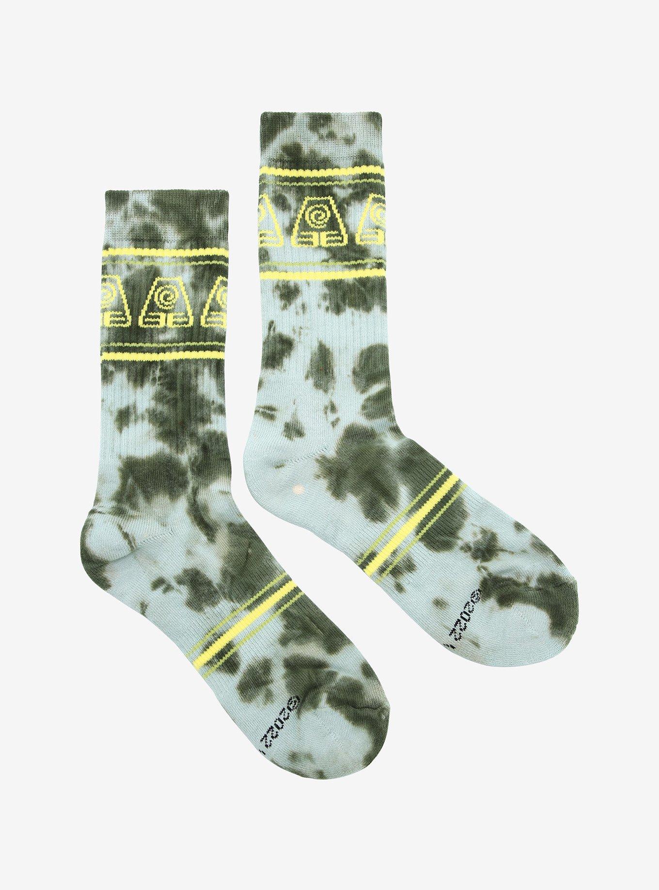 Avatar: The Last Airbender Earthbending Symbol Tie-Dye Crew Socks - BoxLunch Exclusive, , alternate