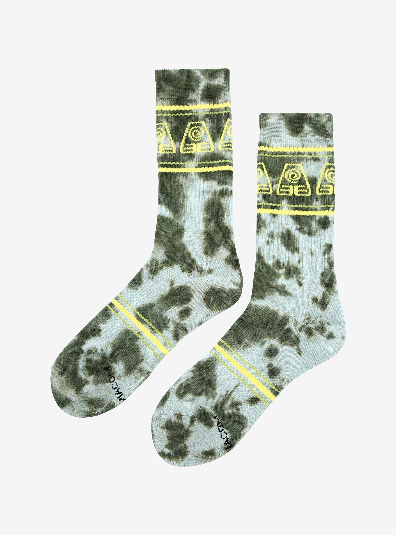 Avatar: The Last Airbender Earthbending Symbol Tie-Dye Crew Socks - BoxLunch Exclusive, , alternate