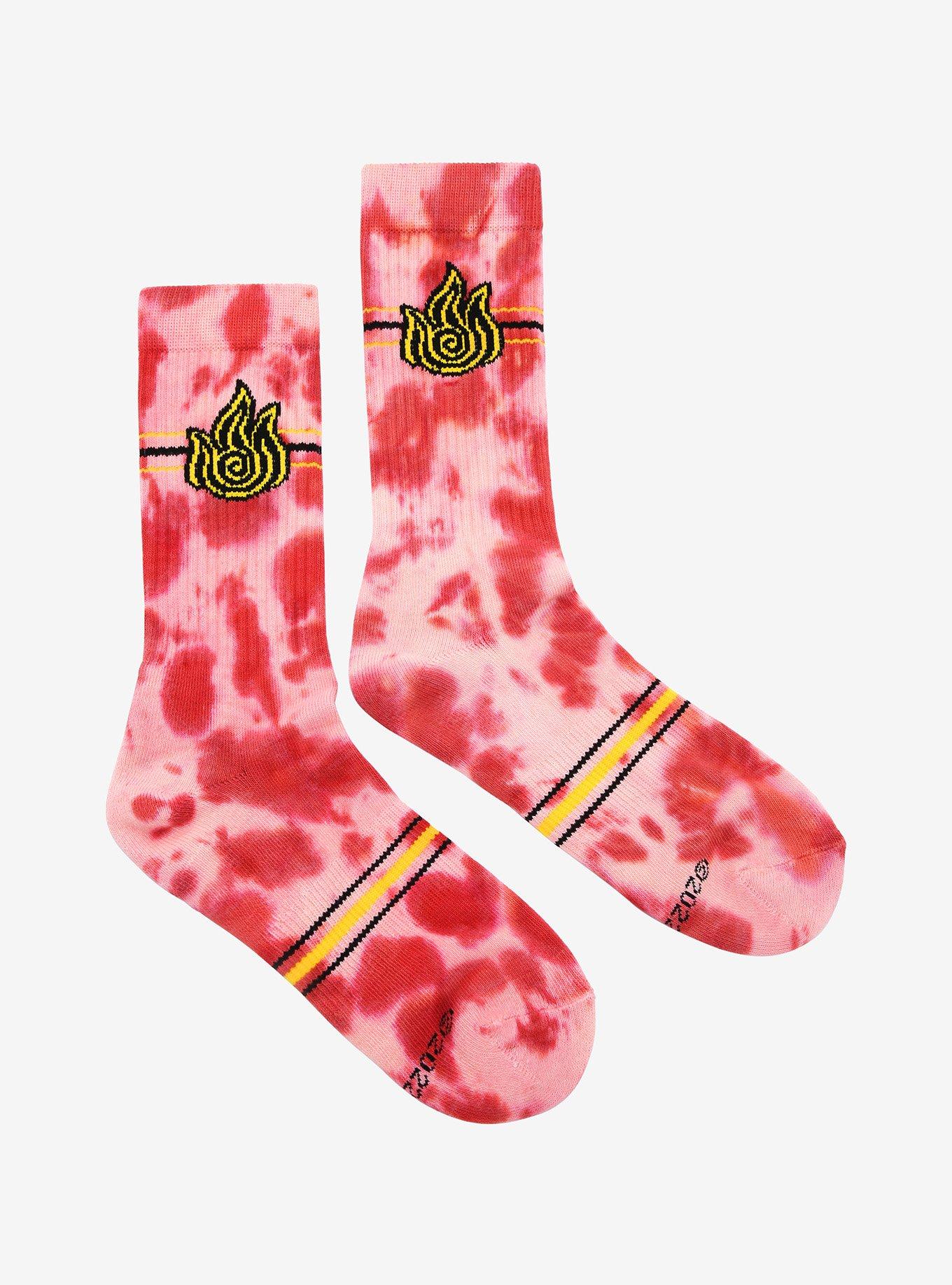 Avatar: The Last Airbender Firebending Symbol Tie-Dye Crew Socks - BoxLunch Exclusive, , hi-res