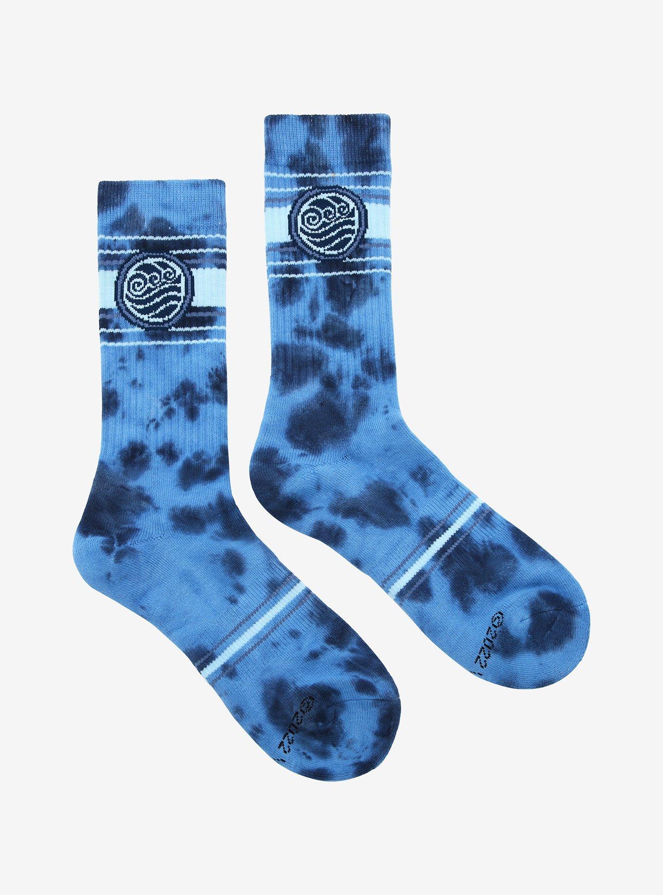 Avatar: The Last Airbender Waterbending Symbol Tie-Dye Crew Socks - BoxLunch Exclusive, , alternate
