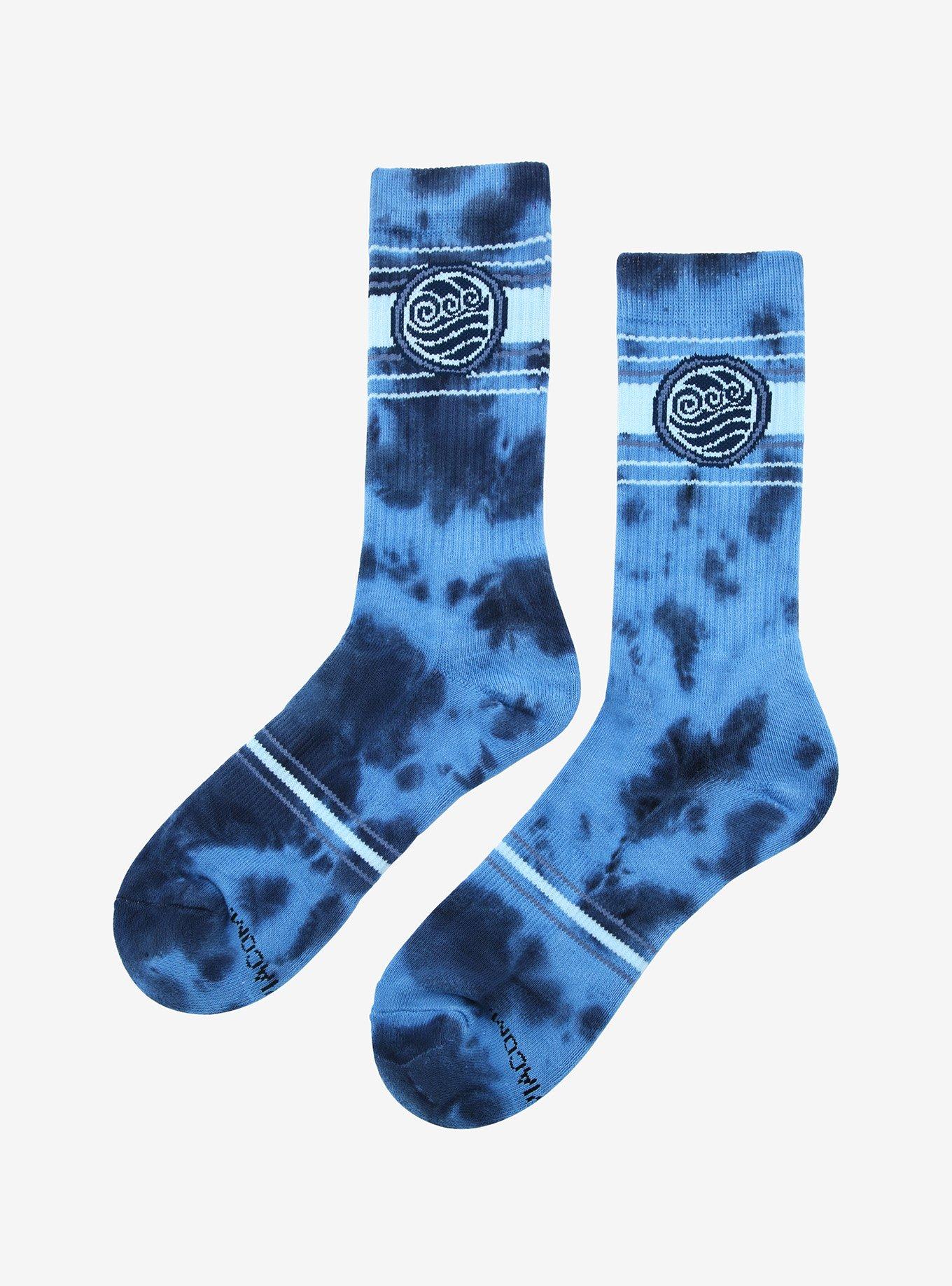 Avatar: The Last Airbender Waterbending Symbol Tie-Dye Crew Socks - BoxLunch Exclusive, , alternate