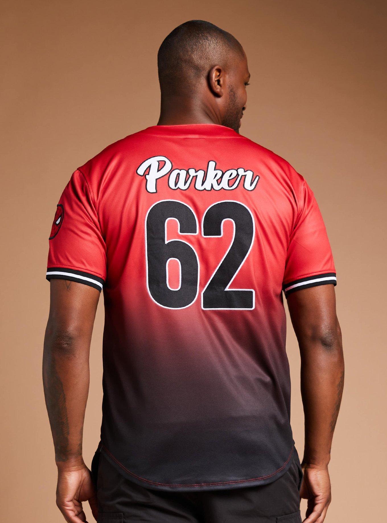 Marvel Spider-Man Ombre Baseball Jersey - BoxLunch Exclusive, DARK RED, alternate