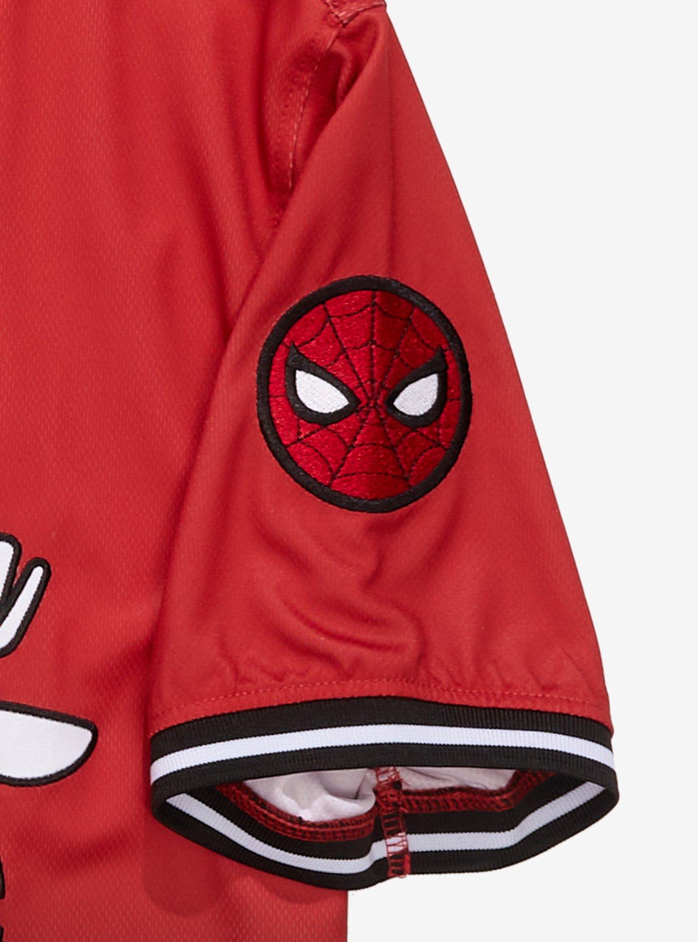 Marvel Spider-Man Ombre Baseball Jersey - BoxLunch Exclusive, DARK RED, alternate