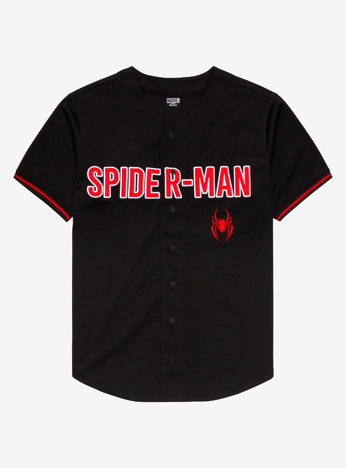 Marvel Spider-Man Miles Morales Baseball Jersey - BoxLunch Exclusive, BLACK, alternate