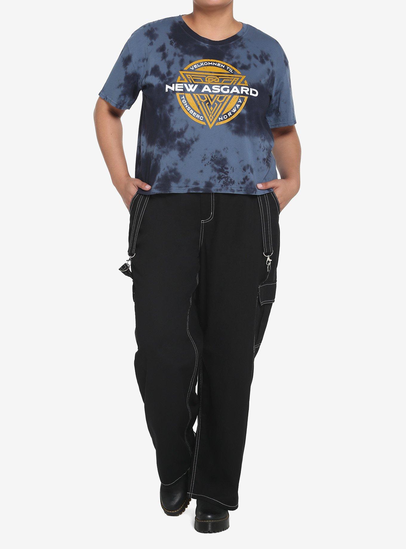 Her Universe Marvel Thor: Love And Thunder New Asgard Blue Wash Crop T-Shirt Plus Size, MULTI, alternate