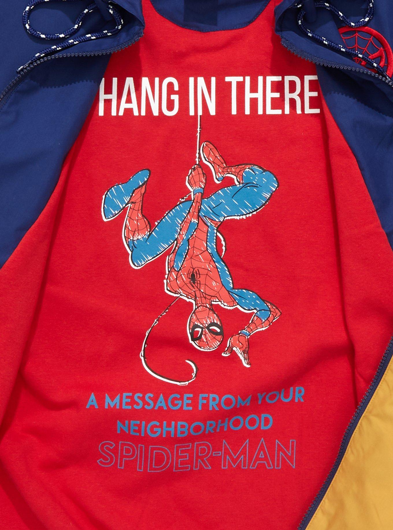 Marvel Spider-Man Hang in There Color Block Jacket - BoxLunch Exclusive ...
