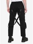 Black Suspender Wide Leg Cargo Pants