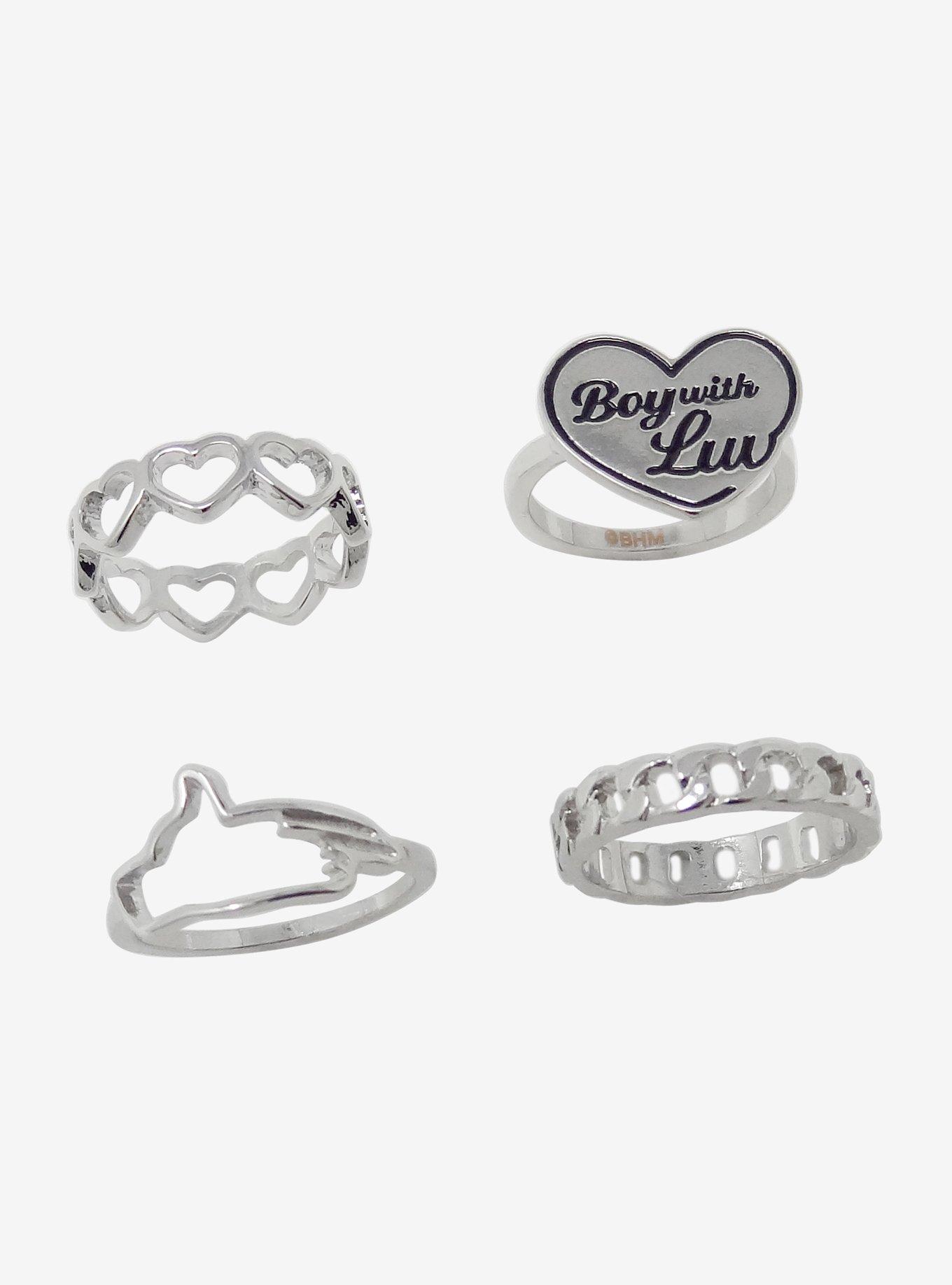 BTS Boy With Luv Symbols Ring Set, , alternate