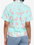 Mint Rose Girls Tie-Front Woven Button-Up, MULTI, alternate