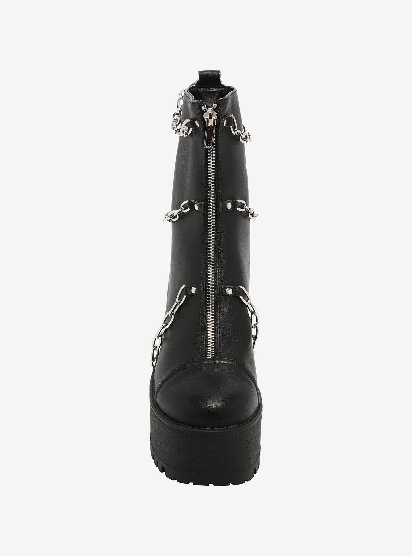 Black Multi Chain Platform Boots, MULTI, alternate