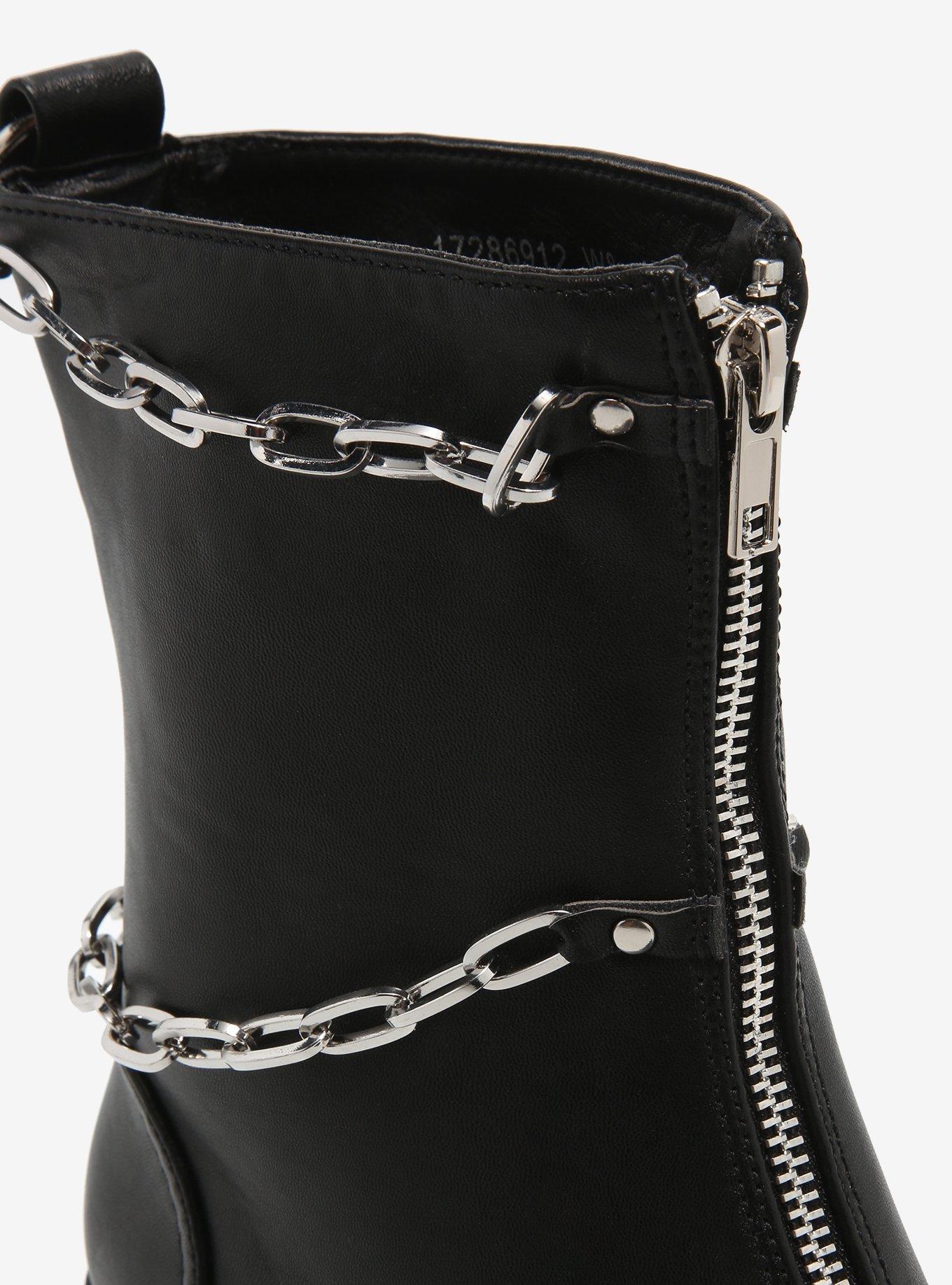 Black Multi Chain Platform Boots, MULTI, alternate