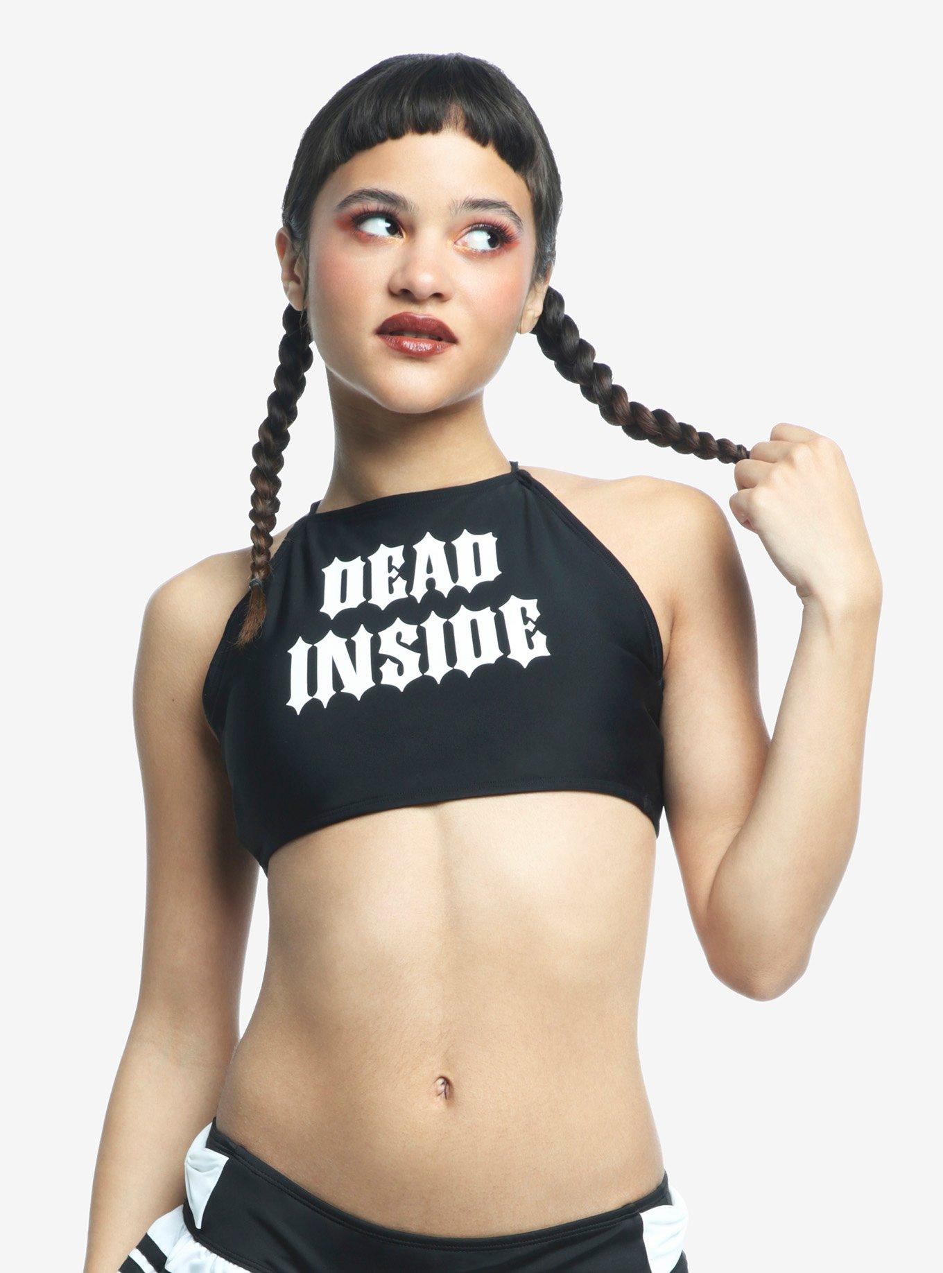 Dead Inside Halter Swim Top, MULTI, alternate