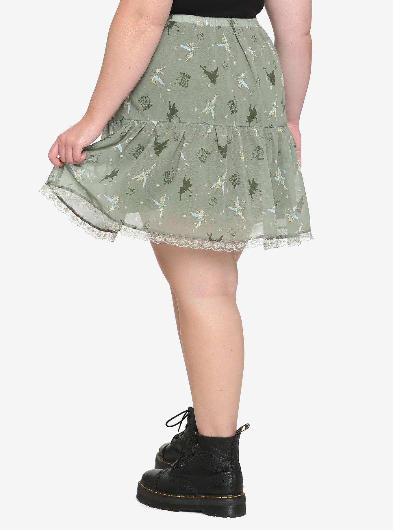 Her Universe Disney Tinker Bell Silhouette Poses Flounce Skirt Plus Size, MULTI, alternate