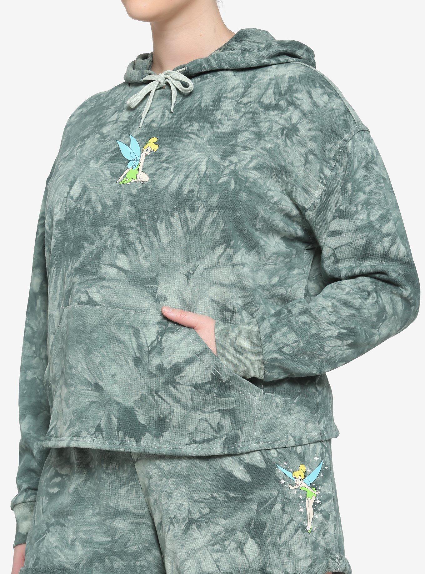 Her Universe Disney Tinker Bell Wings Tie-Dye Girls Crop Hoodie Plus Size, SAGE, alternate