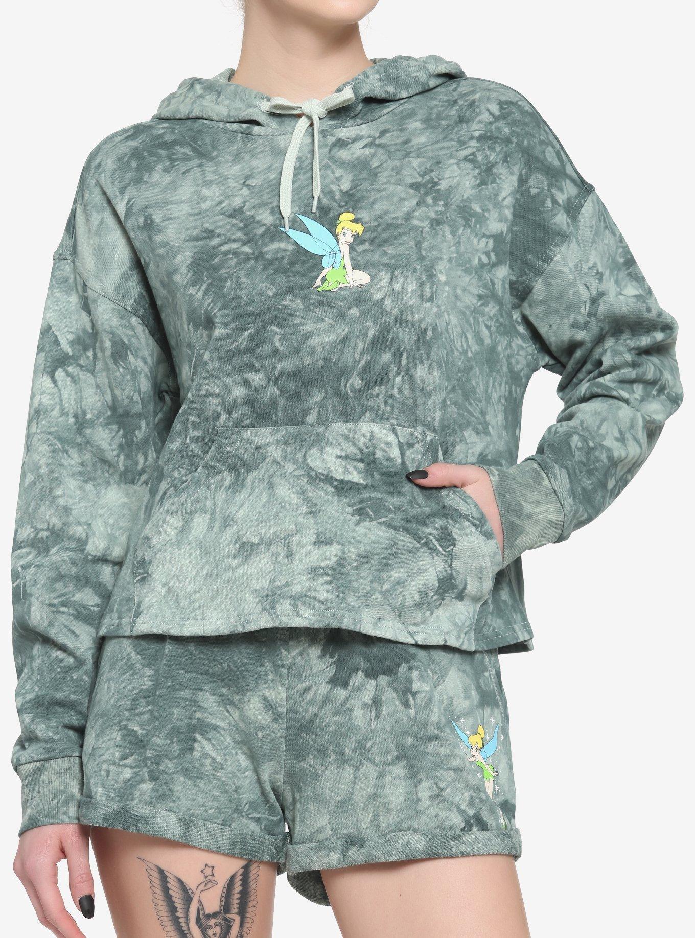 Her Universe Disney Tinker Bell Wings Tie-Dye Crop Hoodie, MULTI, alternate