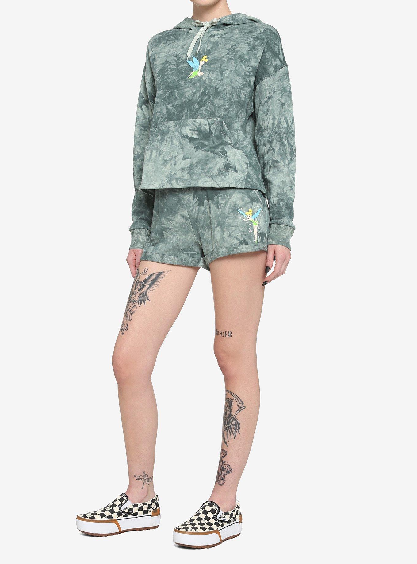 Her Universe Disney Tinker Bell Wings Tie-Dye Crop Hoodie, MULTI, alternate