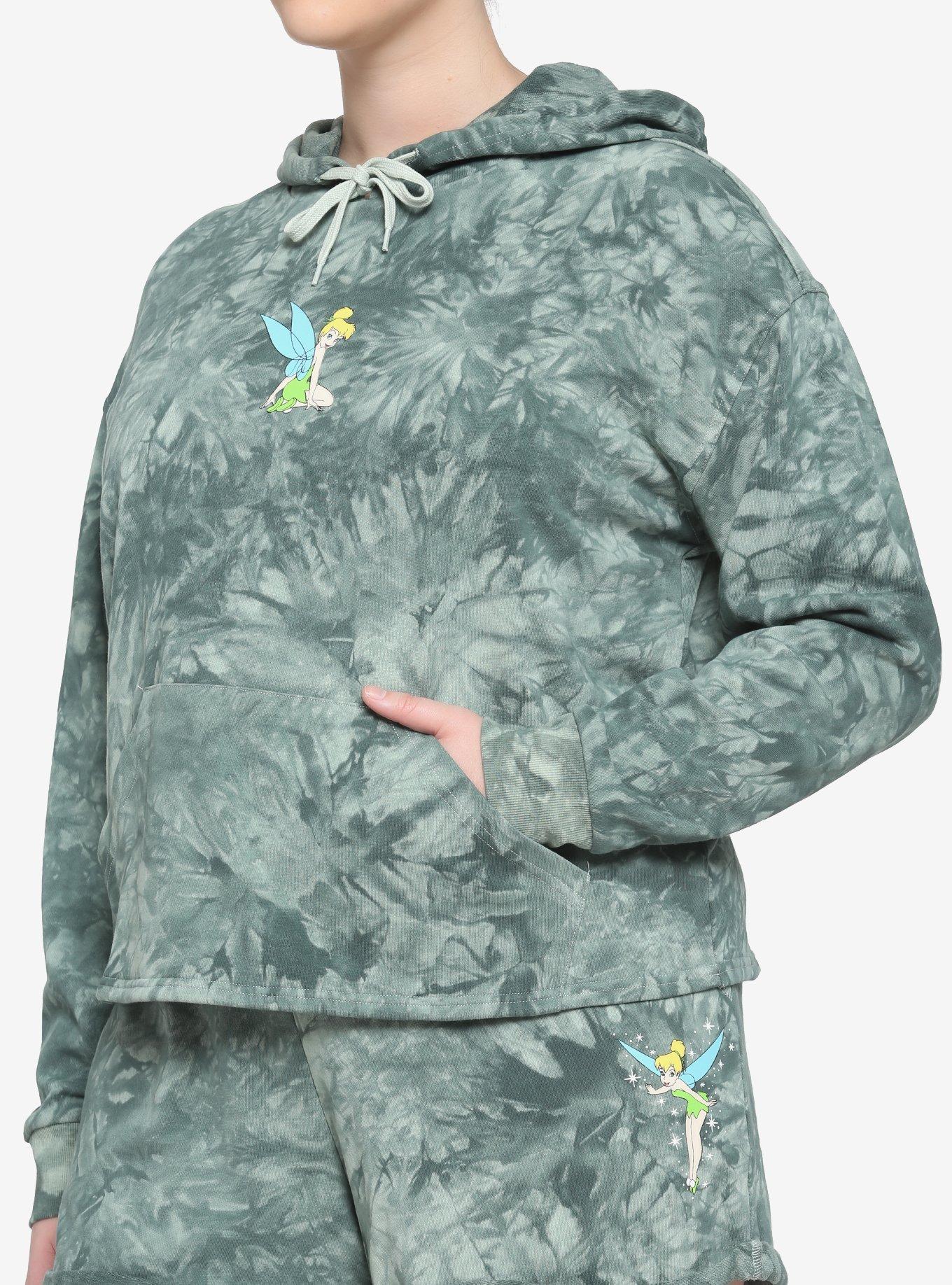 Her Universe Disney Tinker Bell Wings Tie-Dye Crop Hoodie Plus Size, MULTI, alternate