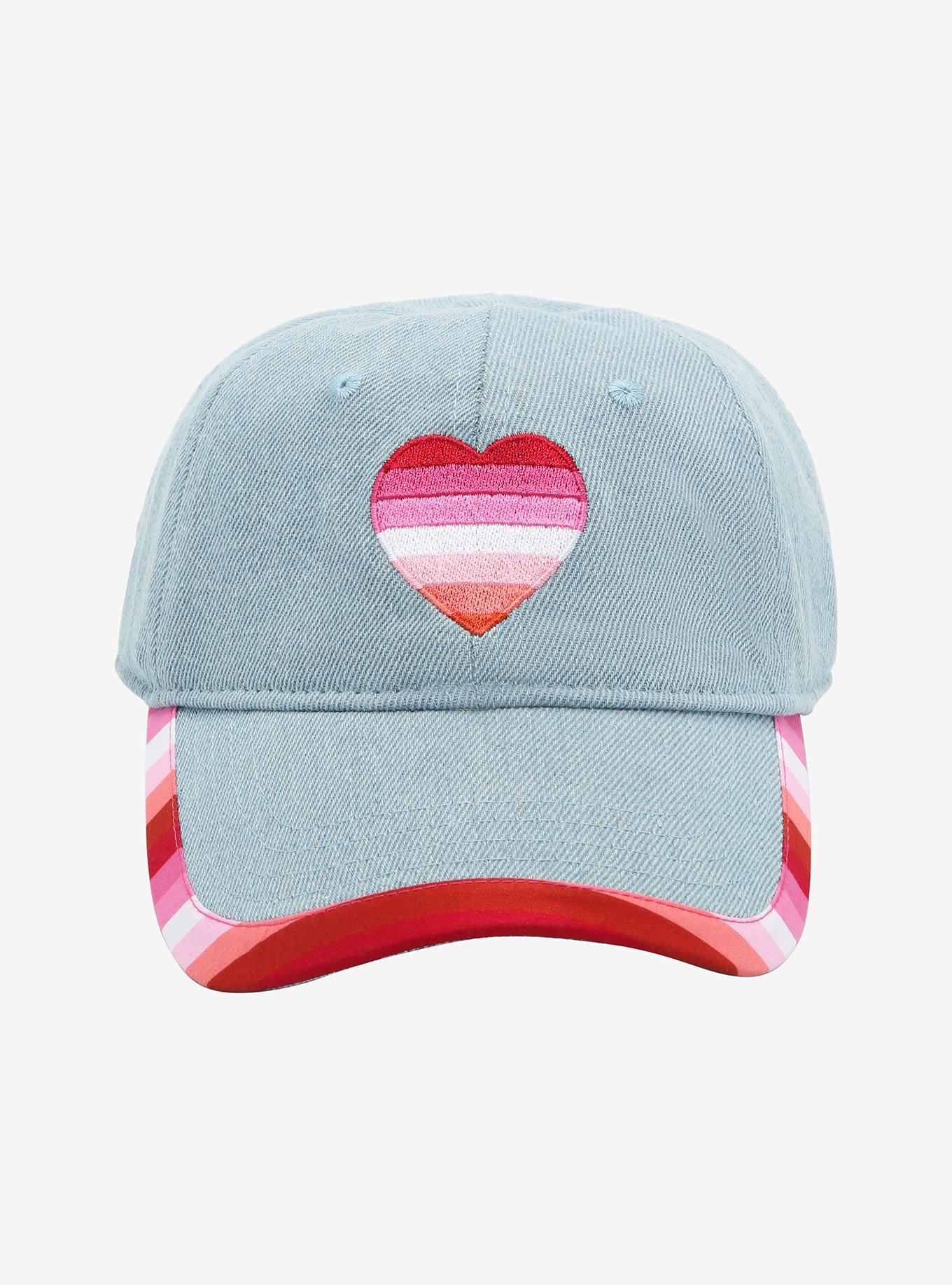Lesbian Pride Flag Heart Denim Cap, , alternate