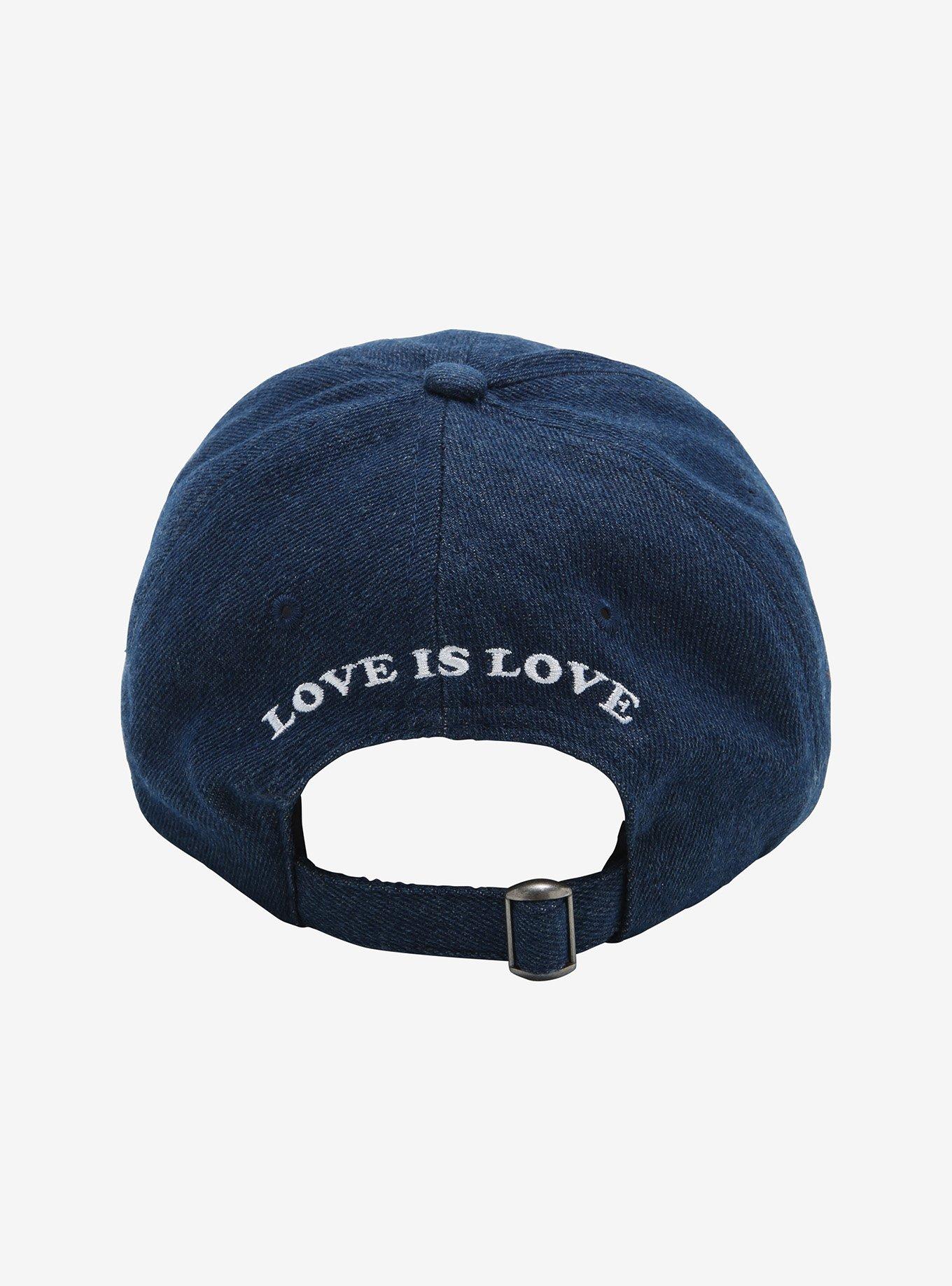 Asexual Pride Flag Heart Denim Cap, , alternate
