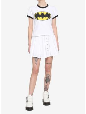 DC Comics Batman Logo Girls Crop Ringer T-Shirt, , hi-res